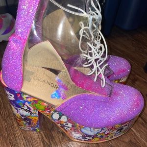 Womens Lisa frank platform shoes